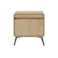 Minimalist Wooden Nightstand with Drawer and Metal Legs
