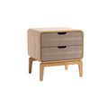 Modern Minimalist Wooden Nightstand with Two Drawers and Soft-Close Design